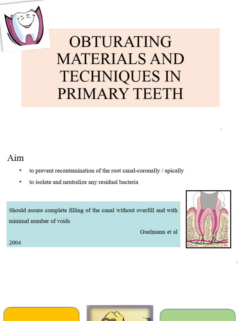 Obturating Materials for Primary Teeth | PDF | Syringe | Zinc Oxide