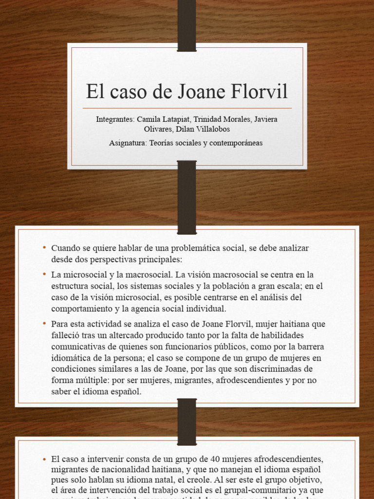 Análisis del caso Joane Florvil | PDF | Trabajo Social | Migración humana