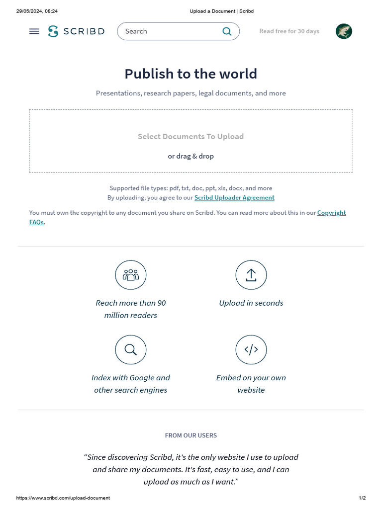 Upload A Document - Scribd | PDF | Scribd | Digital Technology