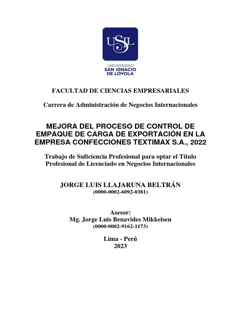 Mejora del Control de Empaque Textimax | PDF | Business | Economias