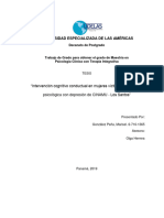 Intervención Cognitivo Conductual en Mujeres Víctimas de Violencia Psicológica Con Depresión de CINAMU