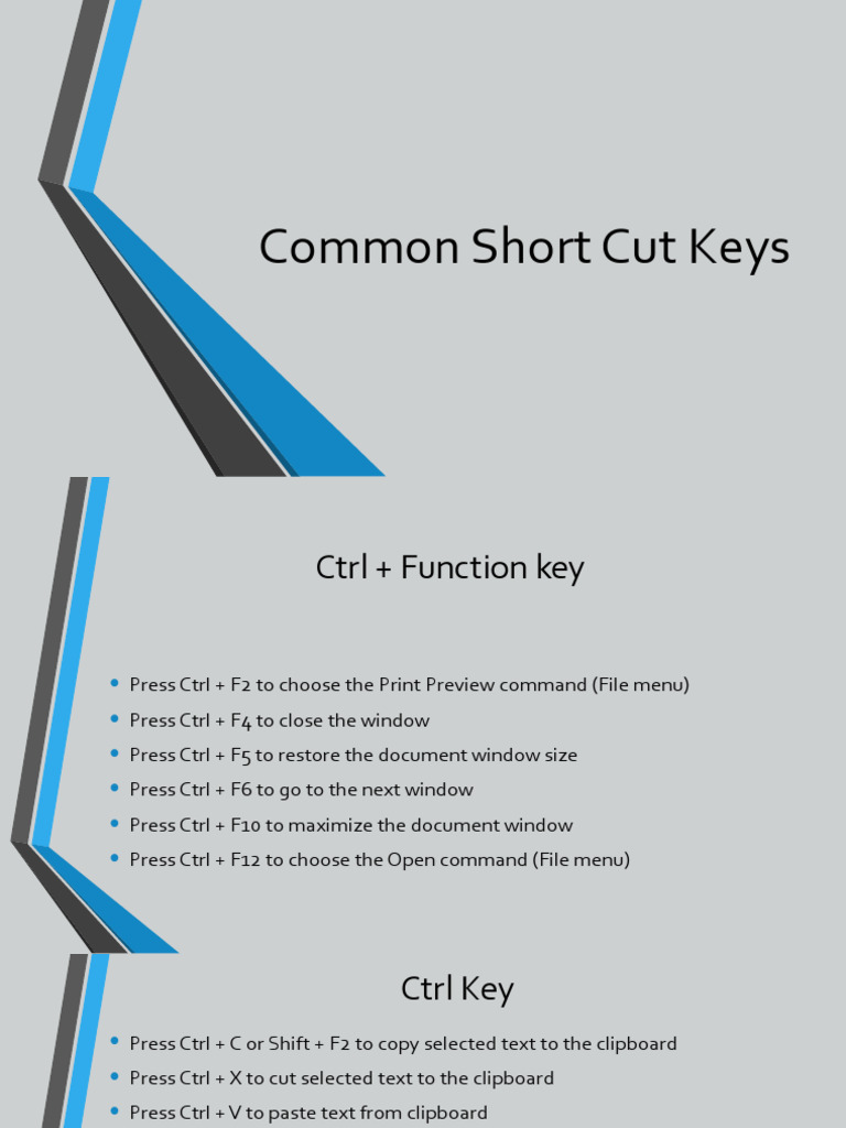 Essential Keyboard Shortcuts Guide | PDF | Control Key | Computing