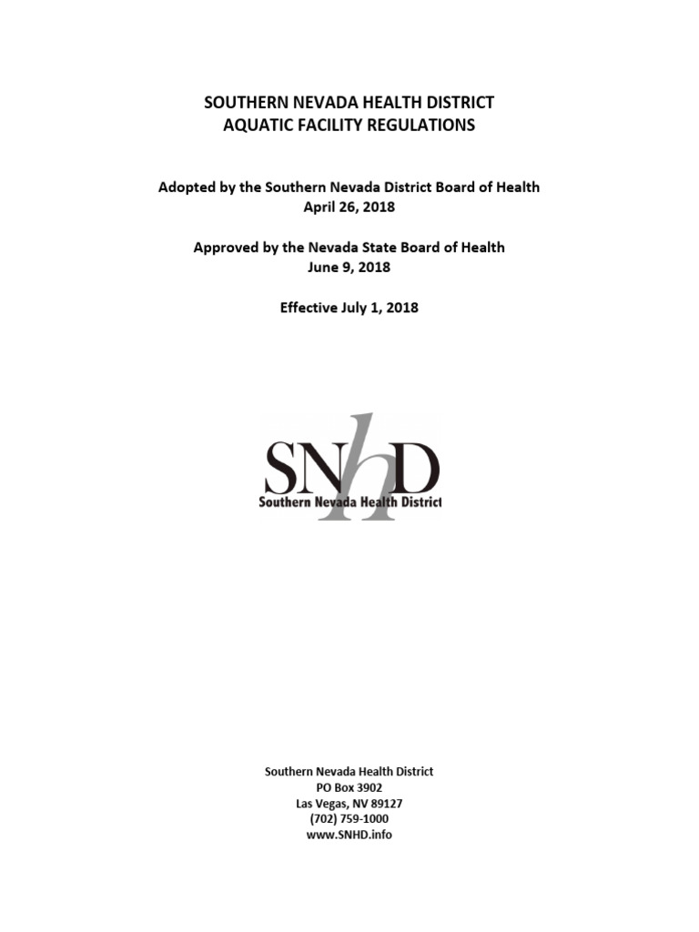 Southern Nevada Pool Regulations Guide | PDF | Chlorine