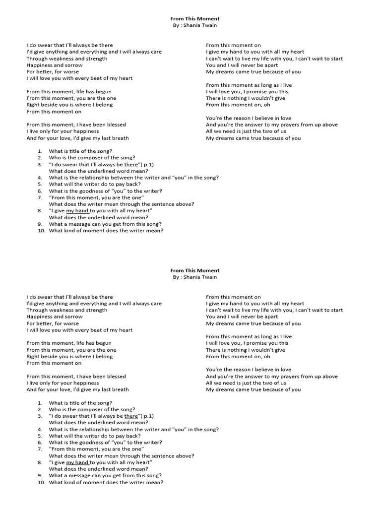 Soal song from this moment pdf