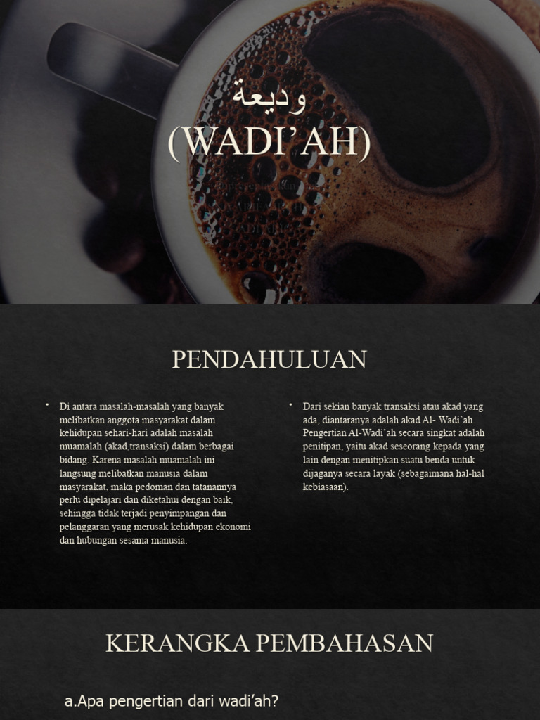 Pengertian dan Aplikasi Wadi’ah | PDF