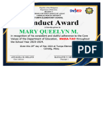 Conduct Award Certificates