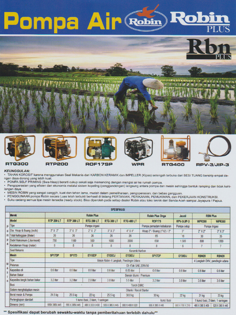 Brochure Pompa Robin Plus Dan RBN Plus | PDF