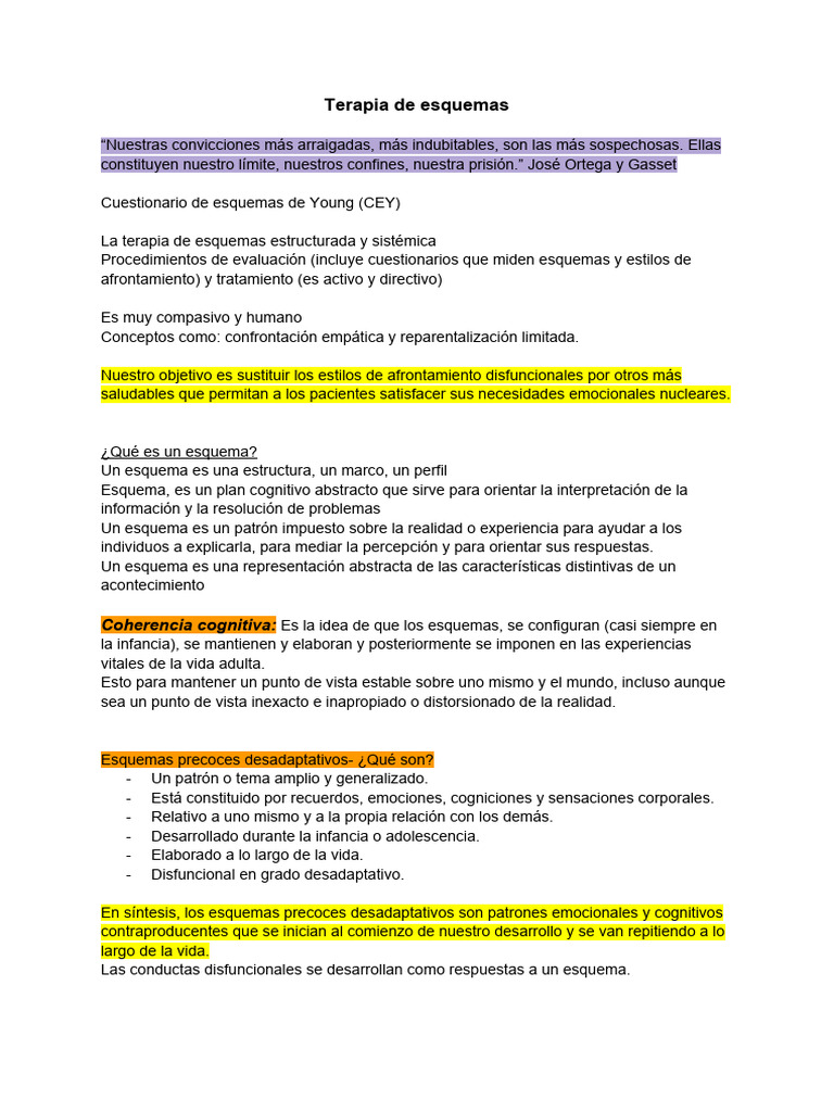 Esquemas Cognitivos Disfuncionales | PDF | Las emociones | Esquema ...