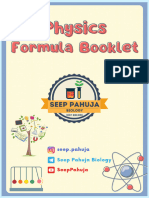 Physics Formula Sheet by Seep Pahuja