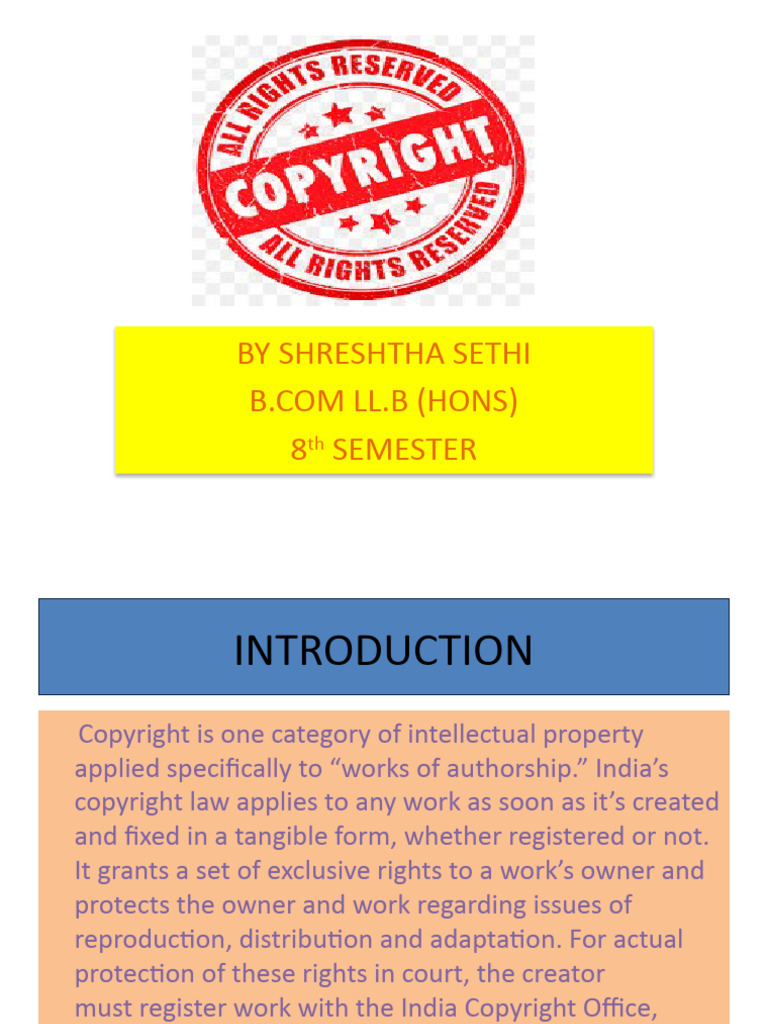 Ipr Presentation Pdf Copyright Copyright Infringement