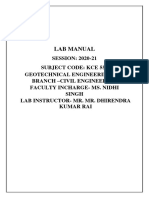 Geotechnical Engineering Lab Manual