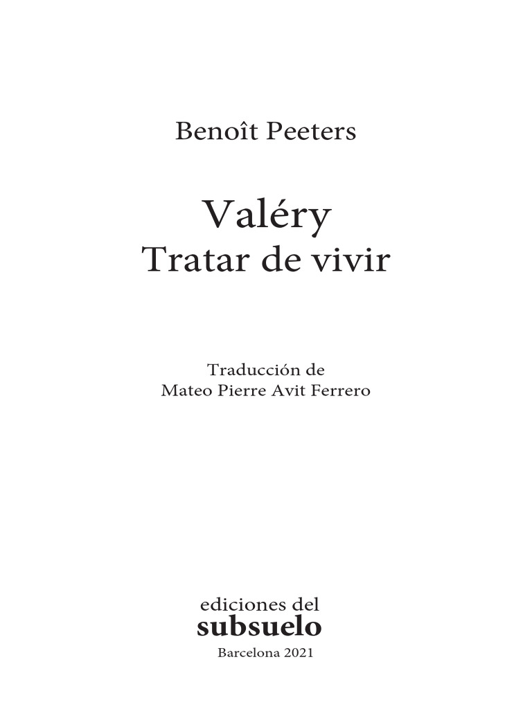 Valéry. Tratar de Vivir | PDF | Poesía | Ficción general
