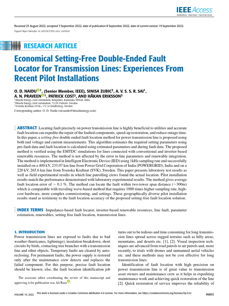 Economical Double-Ended Fault Locator | PDF | Electric Power ...