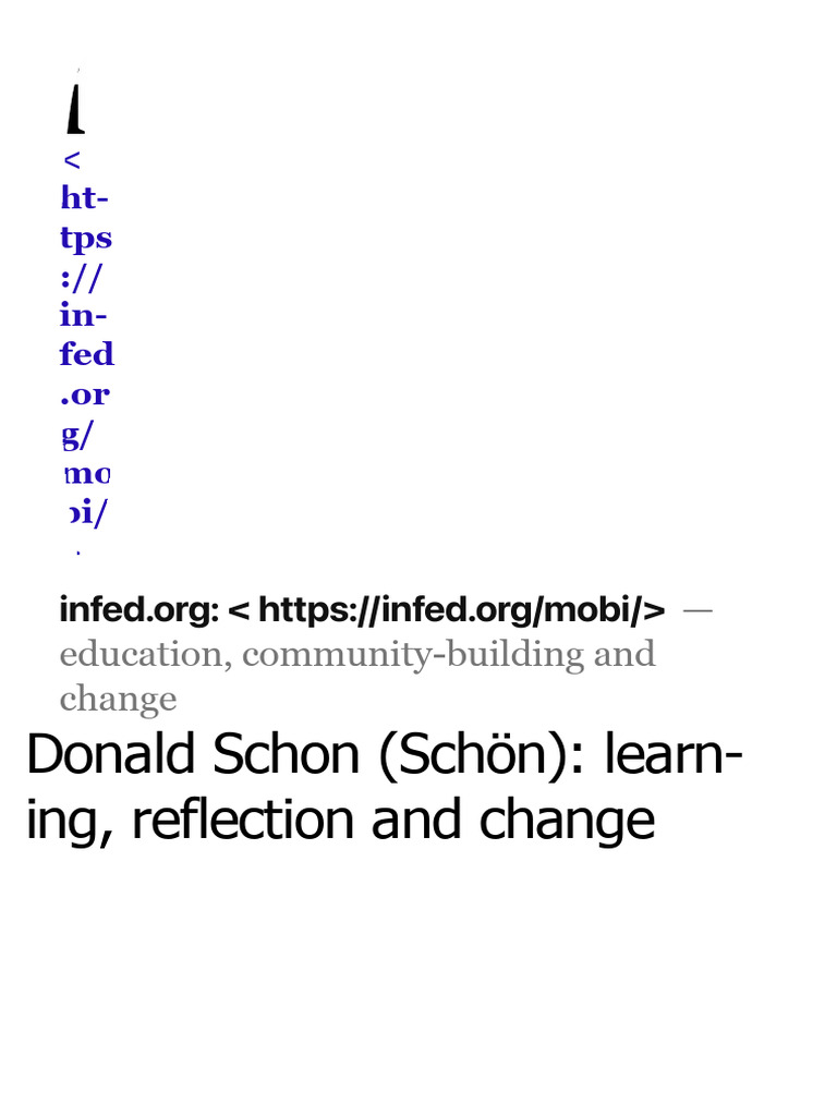 Donald Schön's Reflective Practice Insights | PDF | Reflective Practice ...