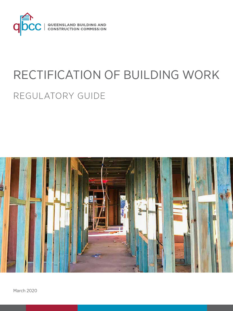 QBCC Building Work Rectification Guide | PDF | Rectifier | Regulation