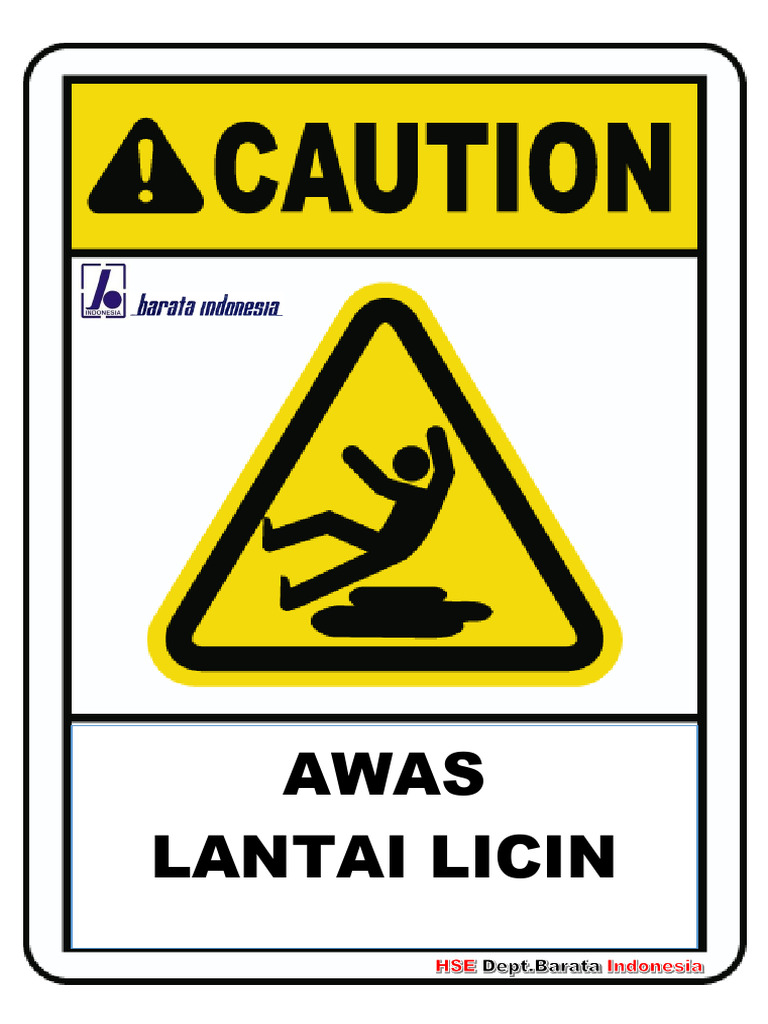 Sign Awas Lantai Licin | PDF
