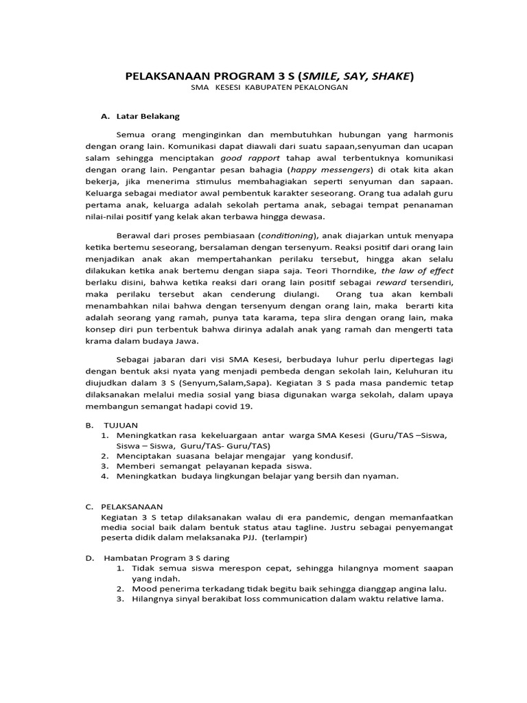 Laporan - PROGRAM 3S - PPK | PDF | Kesehatan Holistik