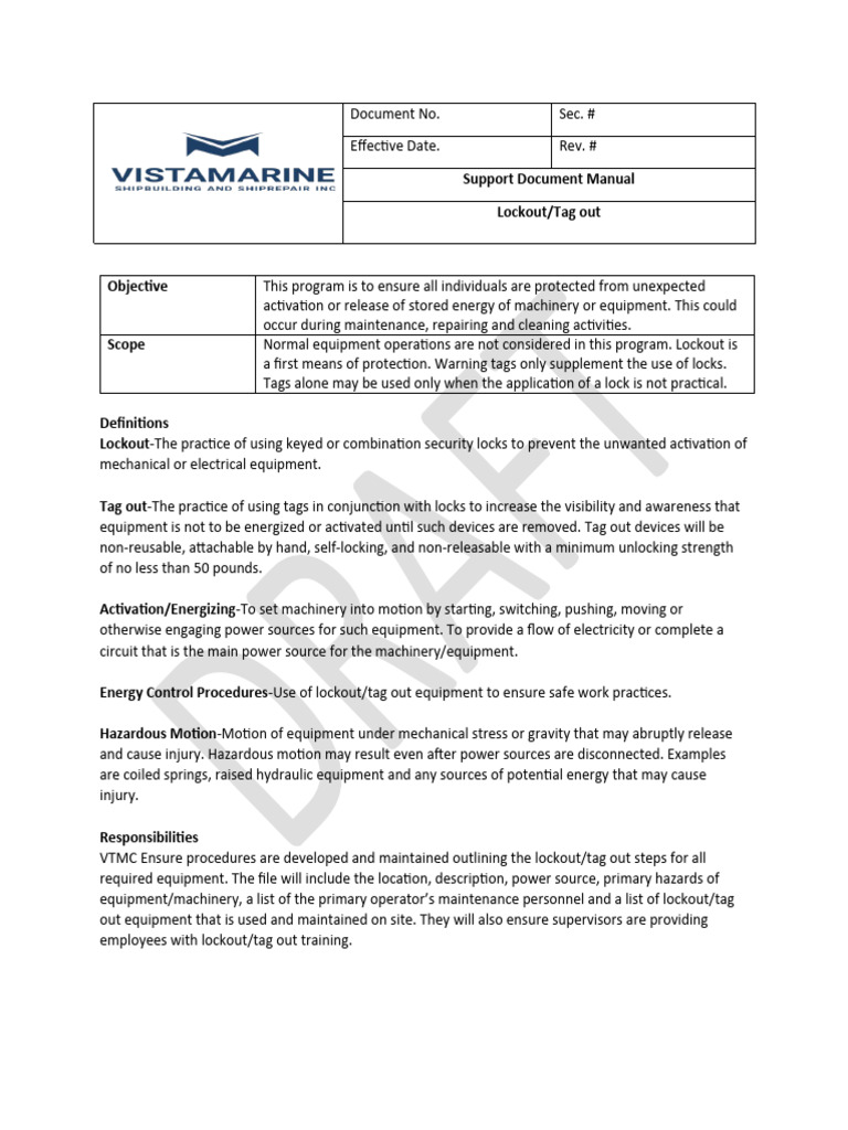 Lockout Tagout | Download Free PDF | Manufactured Goods | Mechanical ...