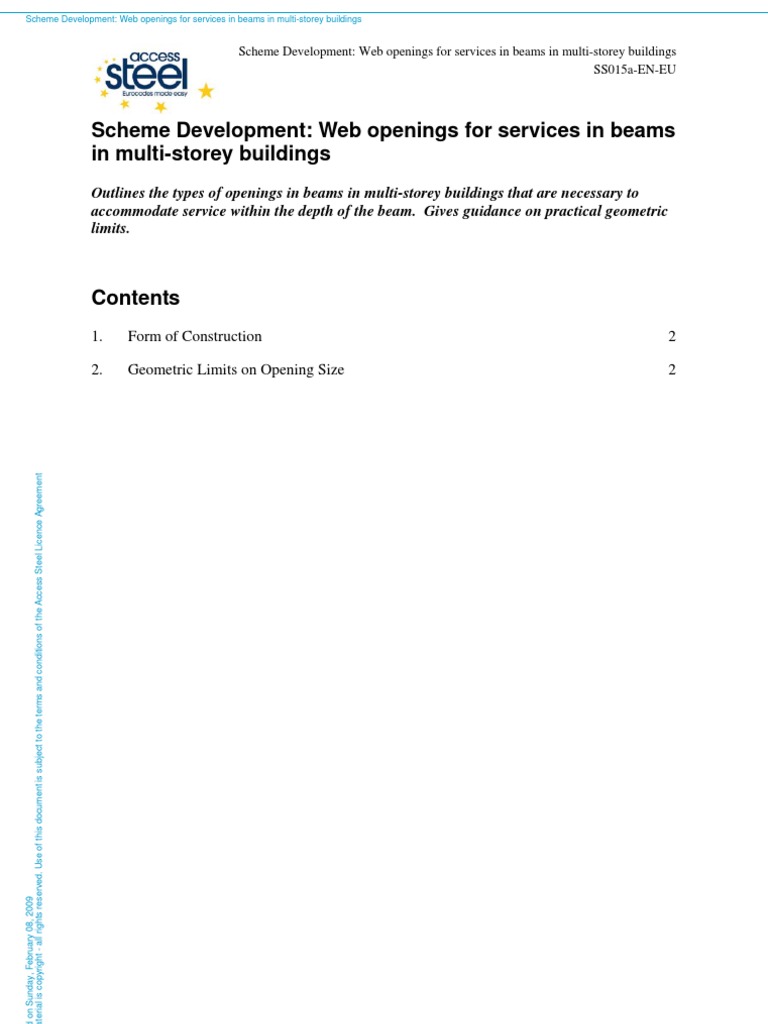 Web Openings For Services in Beams in Multi-Storey Buildings | PDF ...