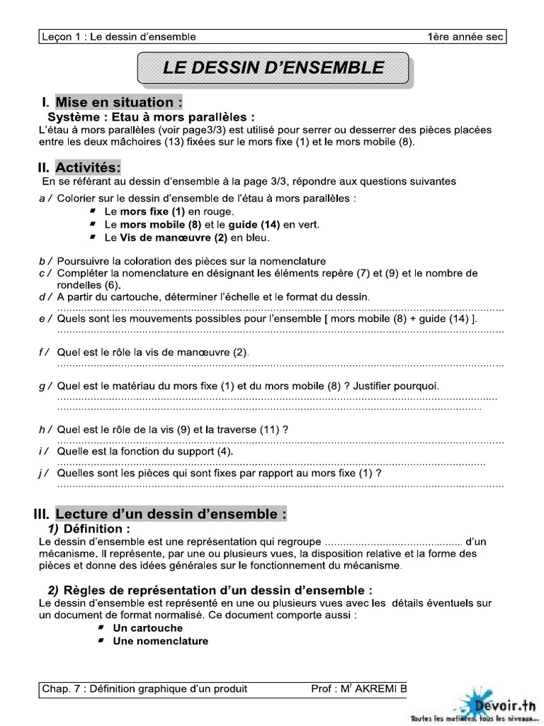Le Dessin Densemble 2008 2009 (Akremi Bechir) | PDF | Dessin technique