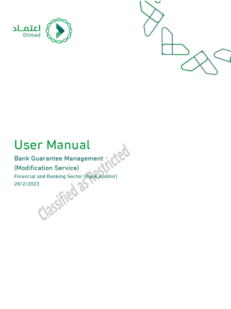 Bank Guarantee Management User Manual | PDF | Login | User (Computing)