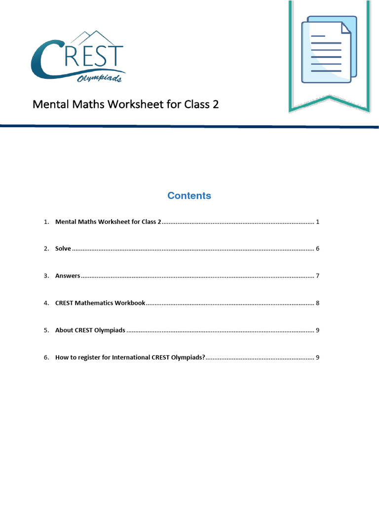 Mental Maths Worksheet PDF Class 2 | PDF | Worksheet | Triangle