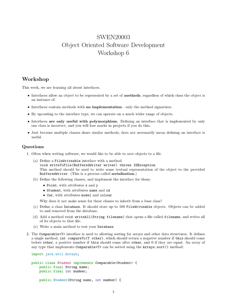 Understanding Interfaces in OOP | PDF | Class (Computer Programming ...