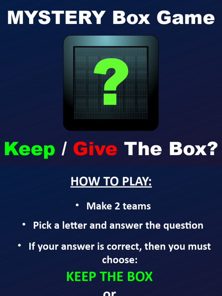 Mystery Box Game: Solve the Chart | PDF
