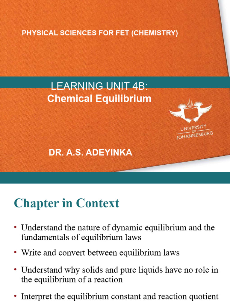 Unit 4b - Chemical Equilibirum | PDF | Chemical Equilibrium | Chemical ...
