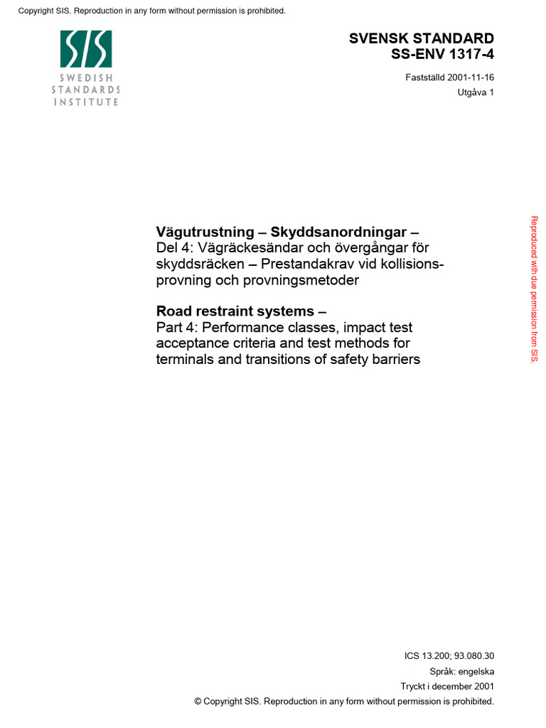 EN 1317 Part4 | PDF | Acceleration | Vehicles