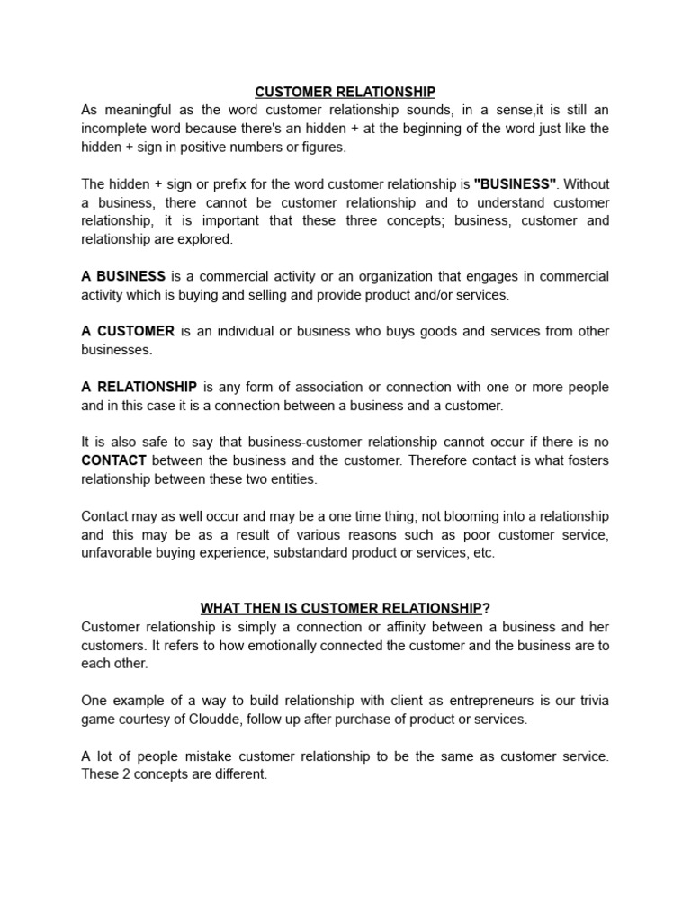 Understanding Customer Relationship Dynamics | PDF | Customer ...