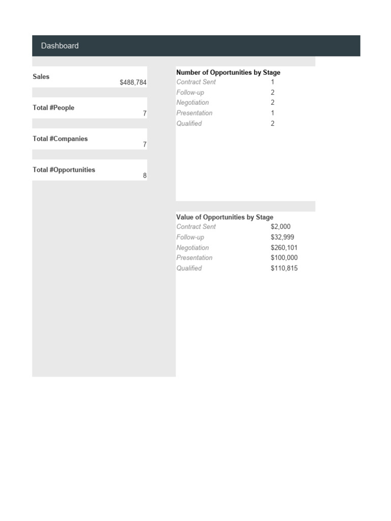 CRM Dashboard Template Overview | PDF | Customer Relationship ...