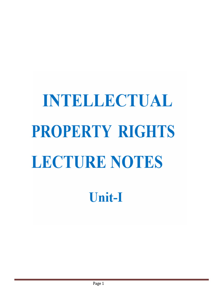 1 Intellectual Property Rights | PDF | Patent | Trade Secret