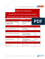 MYP 4 June 2024cPre-Mock Examination Schedule
