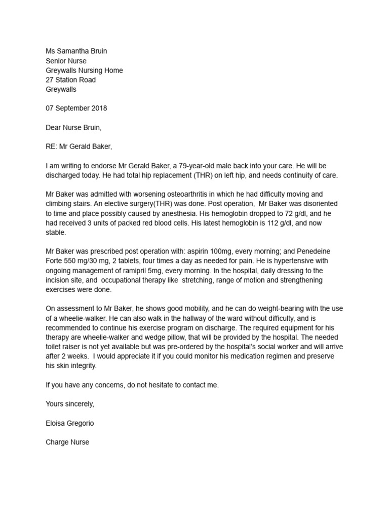 OET Referral for Mr. Gerald Baker | PDF