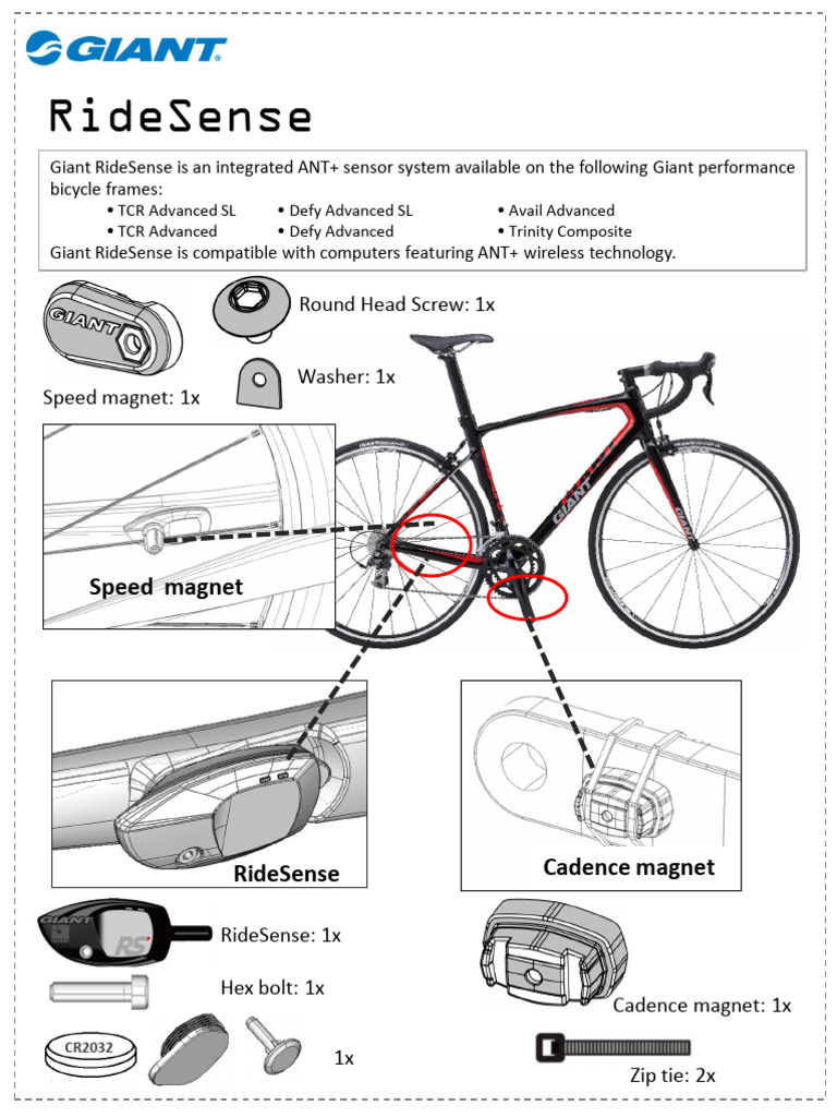 giant ridesense compatible bicycles ANT+/BLE Sensor It comes equipped with microSHIFT Advent 1x9 drivetrain Giant Bicycle's new 2012 Road