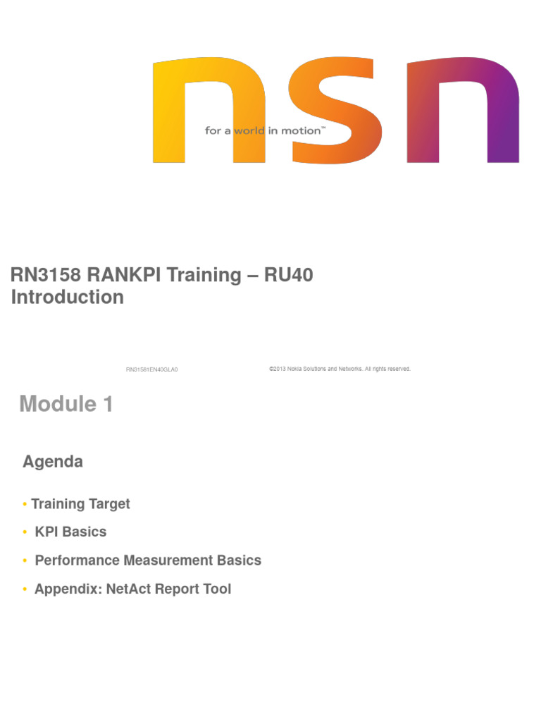 RAN KPI Training Overview RU40 | PDF | Asynchronous Transfer Mode ...
