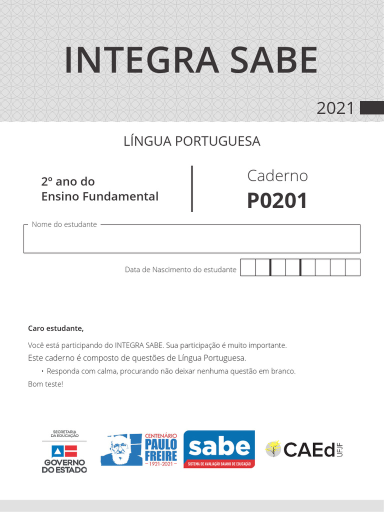 Prova de Língua Portuguesa 2º Ano | PDF