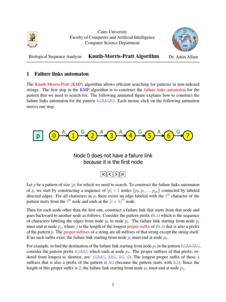 KMP Algorithm and Failure Links Explained | PDF | String (Computer ...