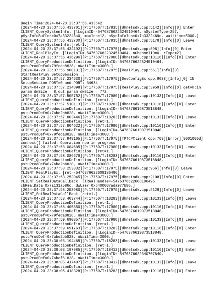 Device Query and RealPlay Log Analysis | PDF | Information And ...
