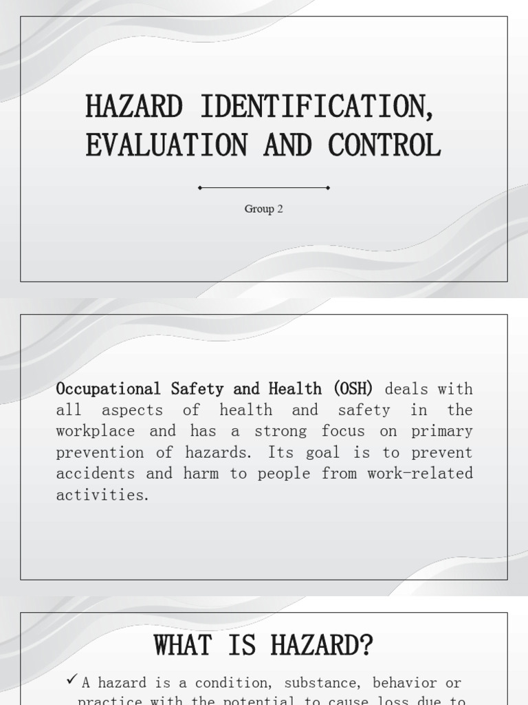 Hazard Identification Evaluation and Control Download Free PDF