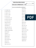 Treinamento Multiplicando 7 Ano