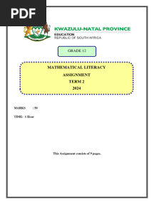 Grade 12 Assignment QP 15.05.2024