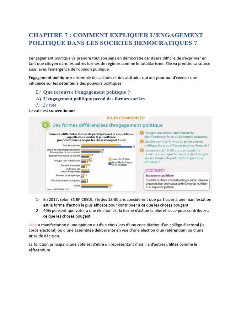 Chapitre 7 Engagement Politique | PDF | Grève | Démocratie