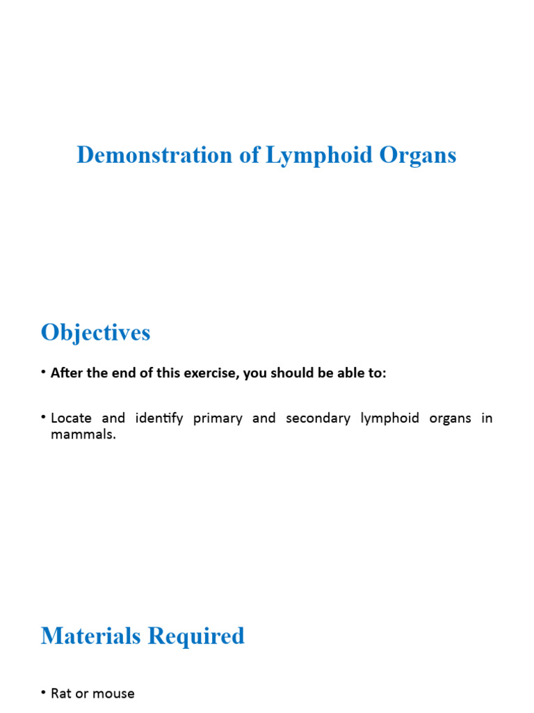 01a Demonstration Of Lymphoid Organs 3 Download Free Pdf