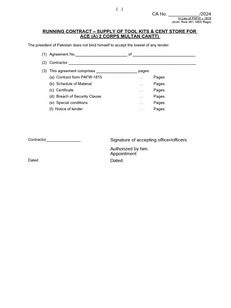 T&P Full Form in Tender Document | PDF | Payments | Banks