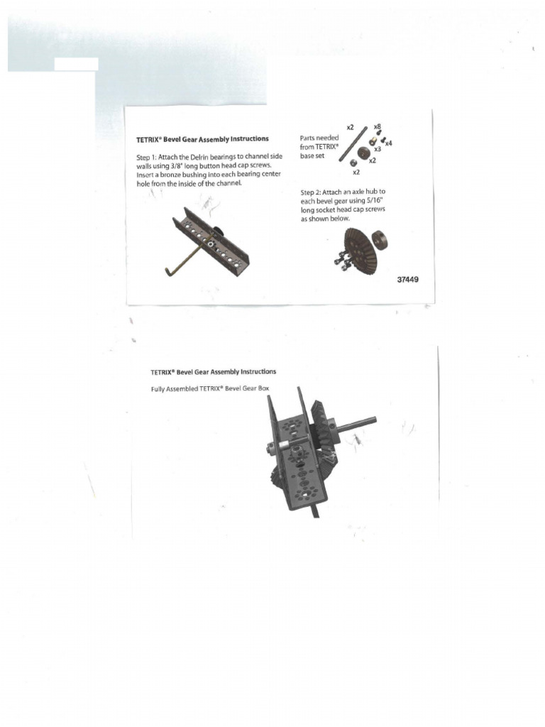 Tetrix Bevel Gear Assembly Instruction PDF