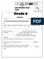 Grade 9: Social Studies Final Revision