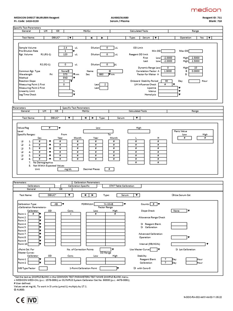 Medicon Direct Bilirubin Reagent Guide | PDF