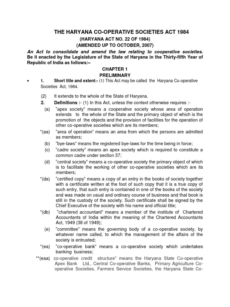 Coperative Society Act | PDF | Cooperative | Liquidation